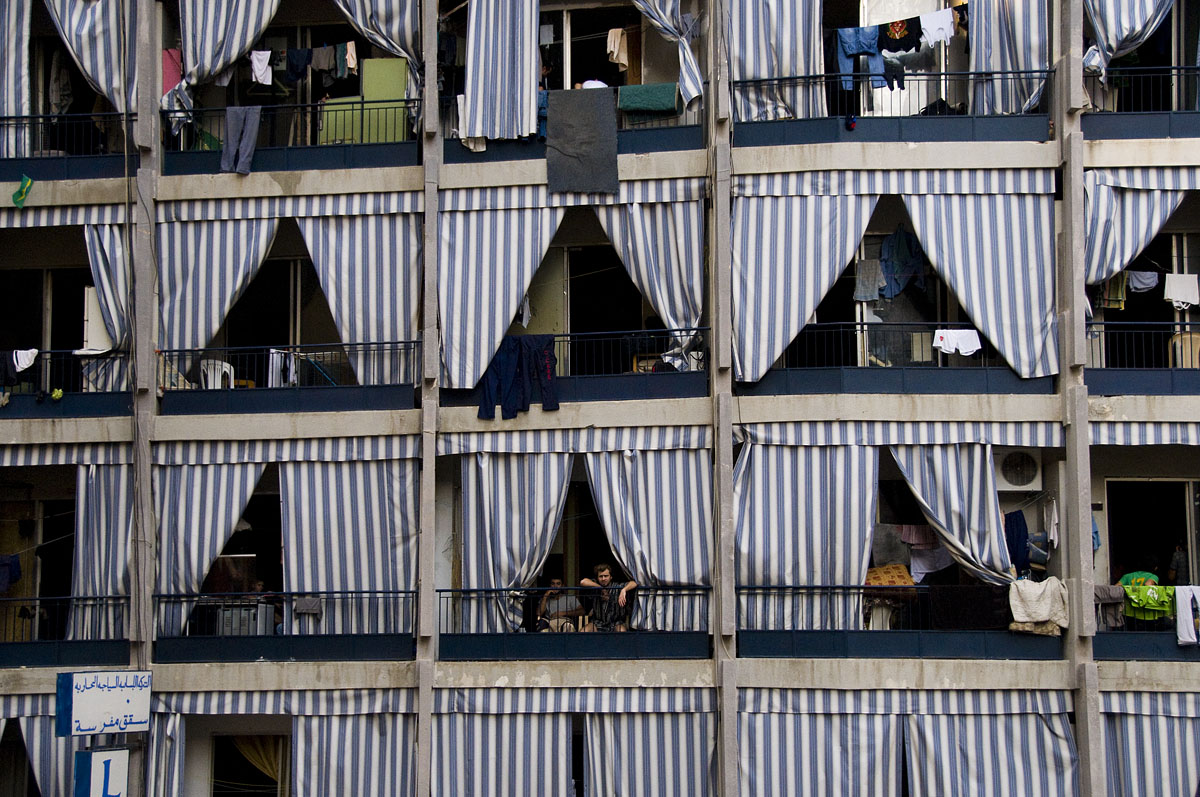 Ever seen curtains on a balcony? (Beirut, Lebanon)